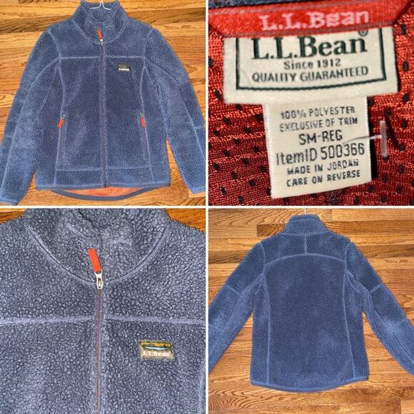 LL Bean Dark Gray Womens Mountain Pile Retro Fleece Zip Front Jacket S Reg EUC - Picture 1 of 12